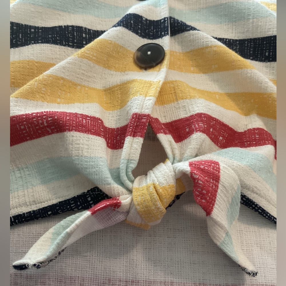 NWT Old Navy Red, Yellow, navy & White Striped Women's Top - Picture 4 of 7